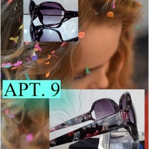 🖤 Rectangular Black Floral Sunglasses by: Apt.9